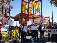Demonstrators Say "Low Pay is Not Okay" at Bay Area McDonalds