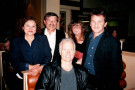 2001 Photo of filmmaker Rob Nilsson in leather jacket, actress Monica Cortes Viharo, Oscar winner actor Sean Penn, myself (Lynda Carson) ...