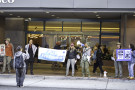 Protest at Hilton Union Square (sort of, 333 O’Farrell) demands PG&E fire Palantir