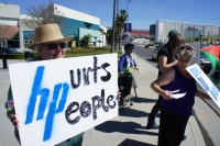 Protest Inside and Outside Hewlett-Packard Shareholders' Meeting