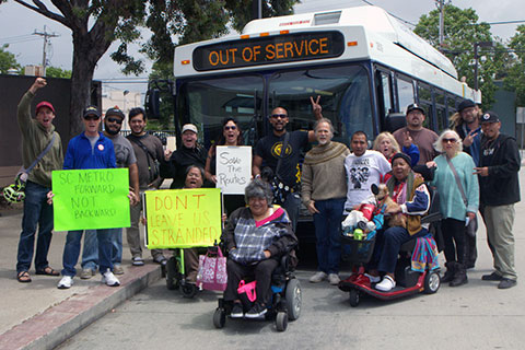 Riders and Drivers Rally Against Bus Cuts in Santa Cruz