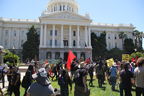 Anti-Fascists Shut Down Nazi Rally at California State Capitol