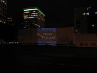 Thursday and Friday evening in busy downtown Portland, a giant advertising projector illuminated the provocative message that PacifiCorp (Pacific Power), owner of the Klamath dams, is destroying Nativ