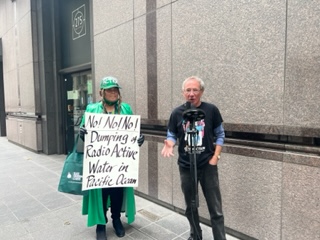  at the Japanese consulate in San Francisco tto protest the proposed dumping of 1.3 million tons of radioactive water into the Pacific at Fukushima....