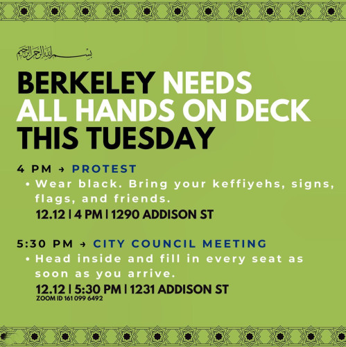 Action: Berkeley City Council Meeting : Indybay
