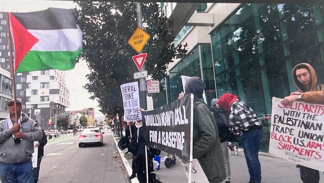 Protest In Front Of SFLC OCPE Dinner Honoring Zionist ILWU President Willie Adams