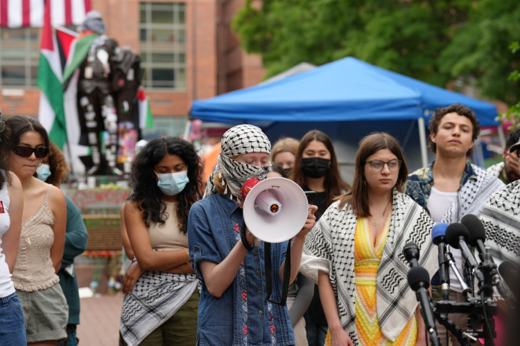 Student protest leaders at George Washington University (GW) held an afternoon news conference today in the aftermath of an email letter ...