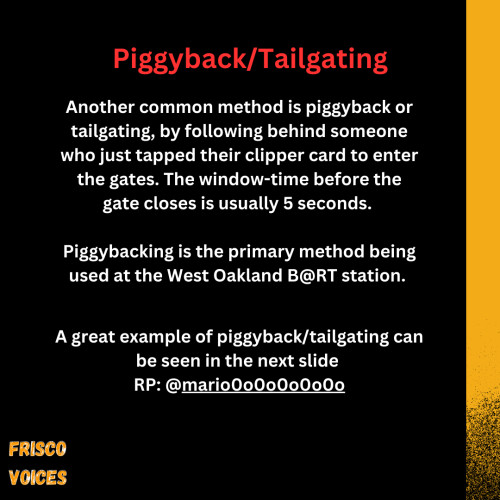 Example of Piggback/Tailgating