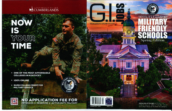 Scan of the 2023 "Military Friendly Schools" issue.
