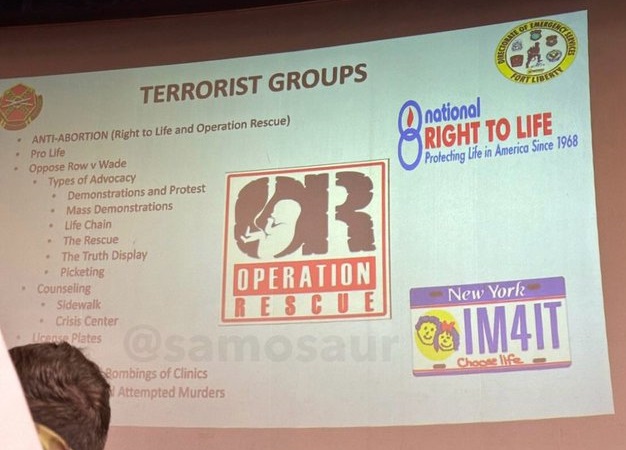 Military Training Slide Calling Protesters "Terrorists"