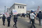 Picket Line At Alcatraz Cruises