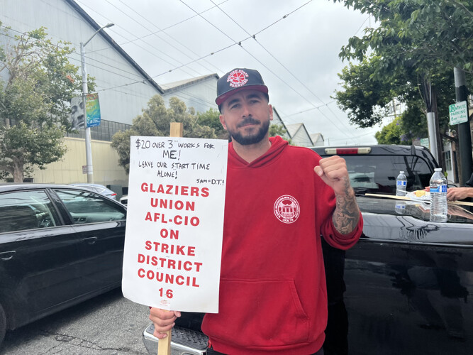 Members of Glasiers Local 718 have been on strike for over three weeks for living wages.