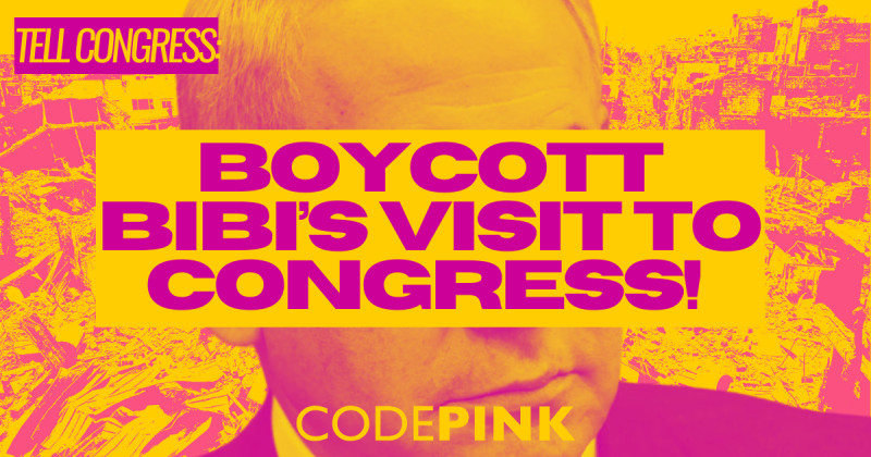 Boycott Bibi's Visit to Congress July 24
