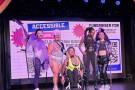 Accessible Futures cast from left to right, Glamputee, THEMME, Janpistar, Iman, and King LOTUS BOY posing together on stage