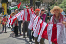 "People's Red Line" of names and ages of murdered children march to Sen Padilla's office