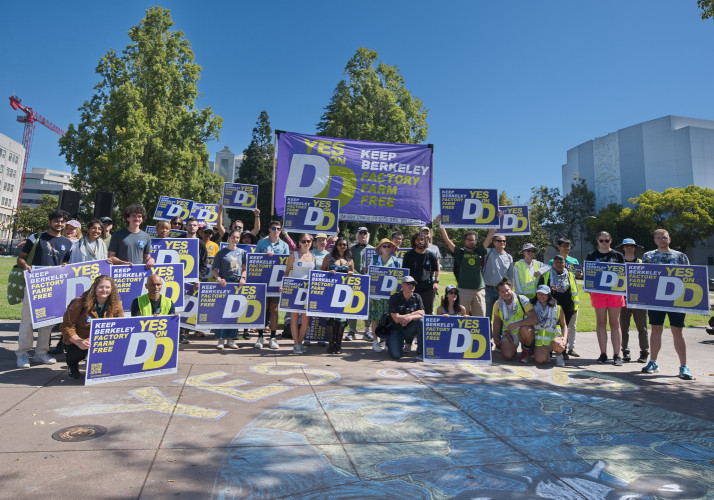 Rally and march for measure DD to keep factory farms out of Berkeley