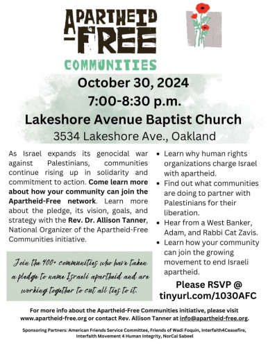 Apartheid Free Communities @ Lakeshore Bapist Church