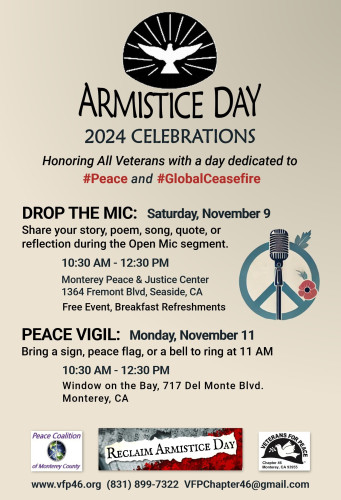 Monterey Peace and Justice Center, 1364 Fremont Blvd., Seaside, CA 939355