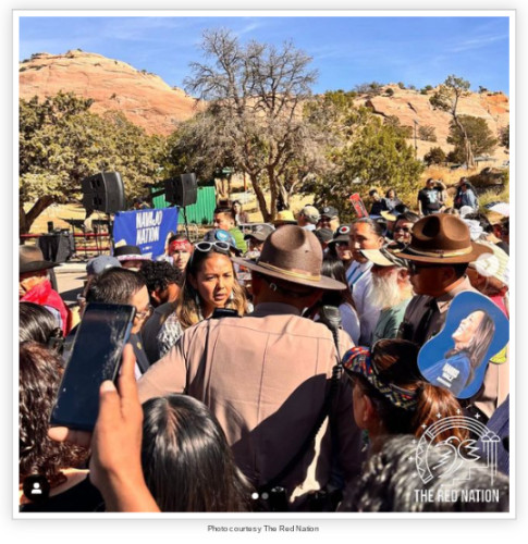 Navajos for Palestine were brutalized, tackled, injured and arrested by Navajo Nation police, while being stalked and harassed by Vice Pr...