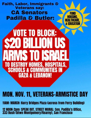 Stop Arms to Israel Now!