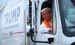 Fake Garbageman President Elect In Garbage Truck: