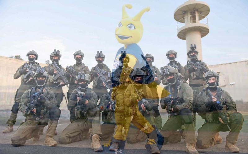 Israeli Defense Forces and UCSC's Sammy Slug mascot