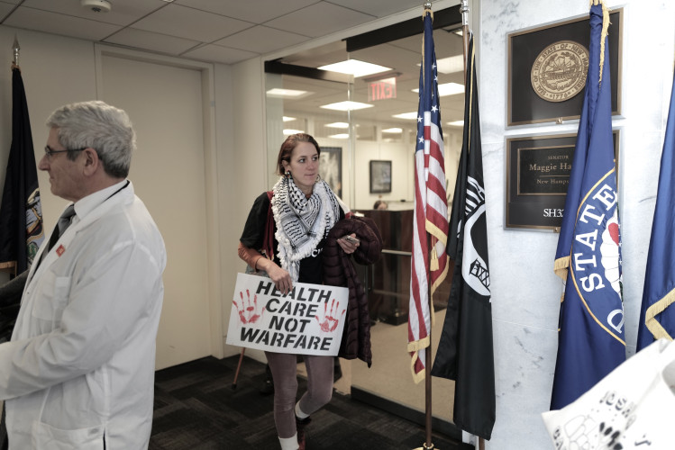 Leaving the office of Rep. Maggie Hassan (D-NH).