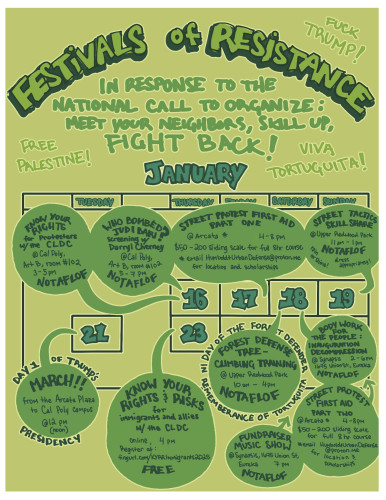 Flyer for Festivals of Resistance