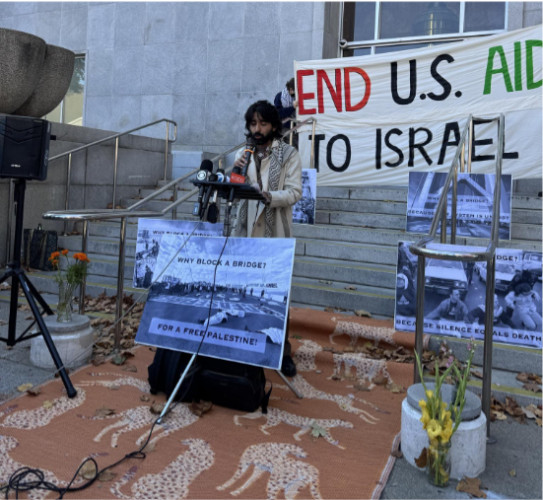 Seven Bay Area Community Members were sentenced to 3 0 days in jail pending appeal for protesting the genocide in Gaza on the Golden Gate...