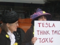 Protest at Tesla Motors' Menlo Park Dealership