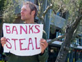 Demonstration at Wells Fargo in Santa Cruz: "Drop the Charges! Bust the Banksters!"