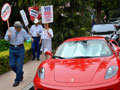 Ferraris and Other Luxury Cars Serve as Backdrop for Boycott Rally at La Playa Carmel