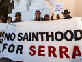 Demonstration at Mission Dolores Opposes Sainthood for Junipero Serra