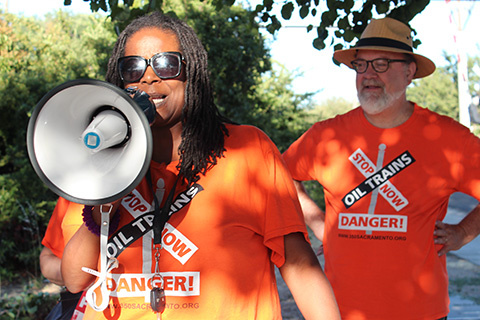 Oil Train Opponents Demonstrate Across the County